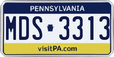 PA license plate MDS3313