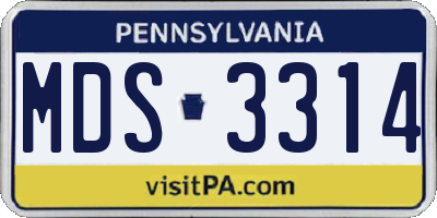 PA license plate MDS3314