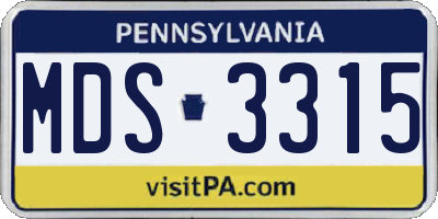 PA license plate MDS3315