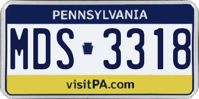 PA license plate MDS3318