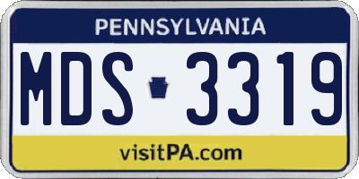 PA license plate MDS3319