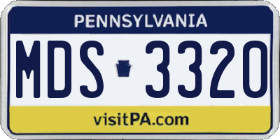 PA license plate MDS3320