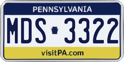 PA license plate MDS3322