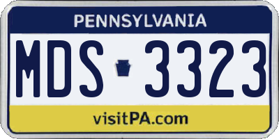 PA license plate MDS3323