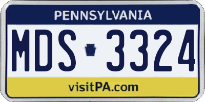 PA license plate MDS3324