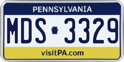 PA license plate MDS3329