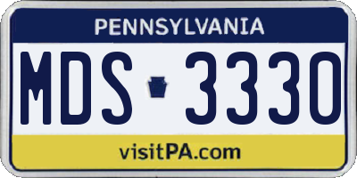 PA license plate MDS3330