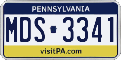 PA license plate MDS3341