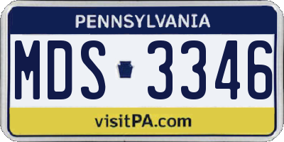 PA license plate MDS3346