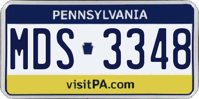 PA license plate MDS3348