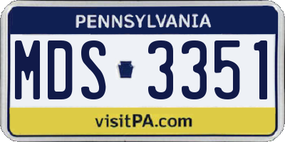 PA license plate MDS3351