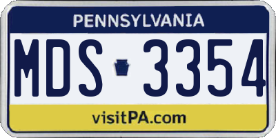 PA license plate MDS3354