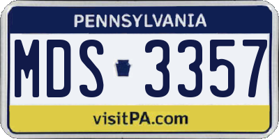 PA license plate MDS3357
