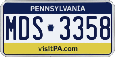 PA license plate MDS3358