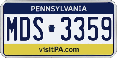 PA license plate MDS3359