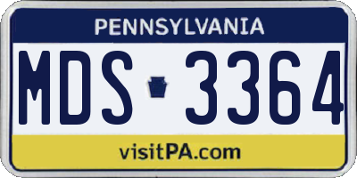 PA license plate MDS3364
