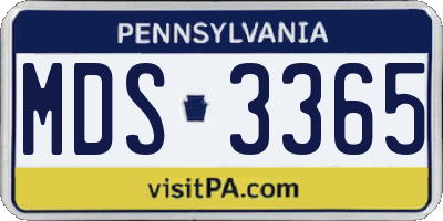 PA license plate MDS3365