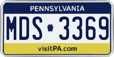 PA license plate MDS3369