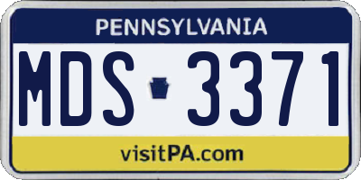 PA license plate MDS3371