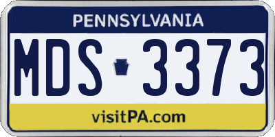PA license plate MDS3373