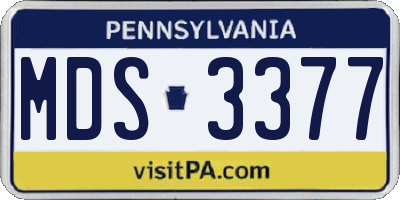 PA license plate MDS3377