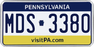 PA license plate MDS3380