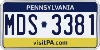 PA license plate MDS3381