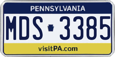 PA license plate MDS3385