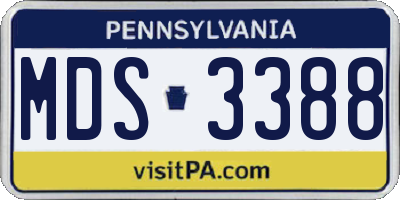 PA license plate MDS3388