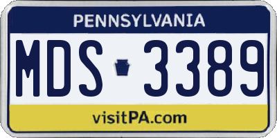 PA license plate MDS3389