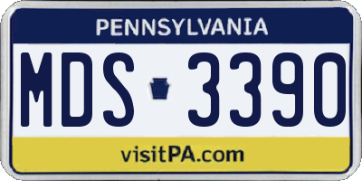 PA license plate MDS3390