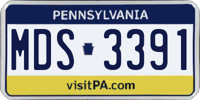 PA license plate MDS3391