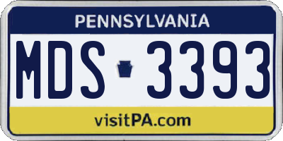PA license plate MDS3393