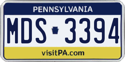 PA license plate MDS3394