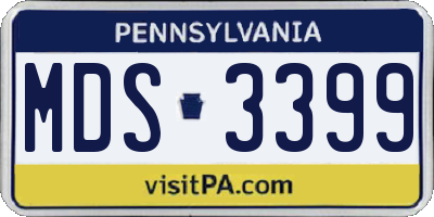 PA license plate MDS3399