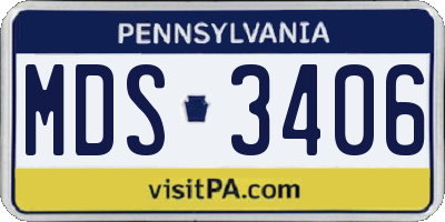 PA license plate MDS3406