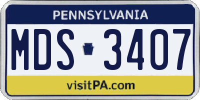 PA license plate MDS3407