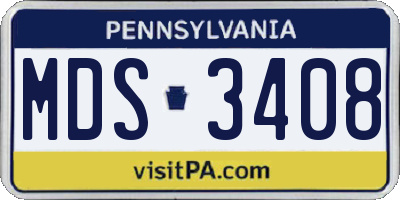 PA license plate MDS3408