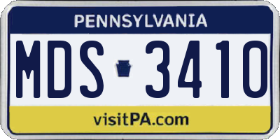 PA license plate MDS3410