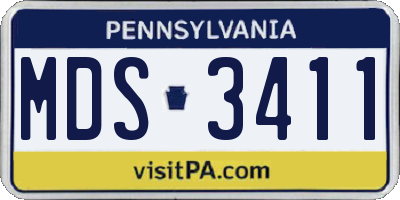 PA license plate MDS3411