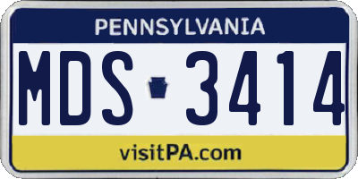 PA license plate MDS3414