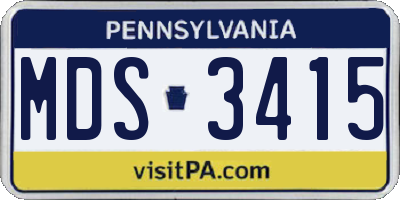 PA license plate MDS3415