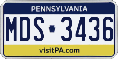 PA license plate MDS3436