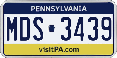 PA license plate MDS3439