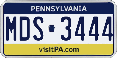 PA license plate MDS3444