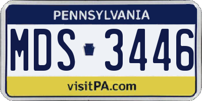 PA license plate MDS3446