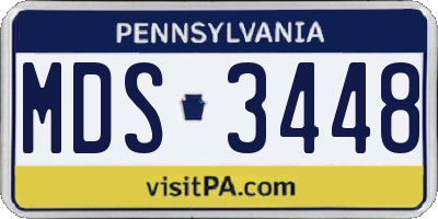PA license plate MDS3448