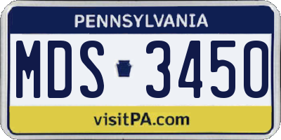 PA license plate MDS3450