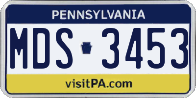 PA license plate MDS3453