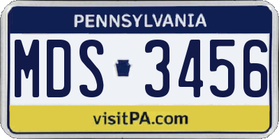 PA license plate MDS3456